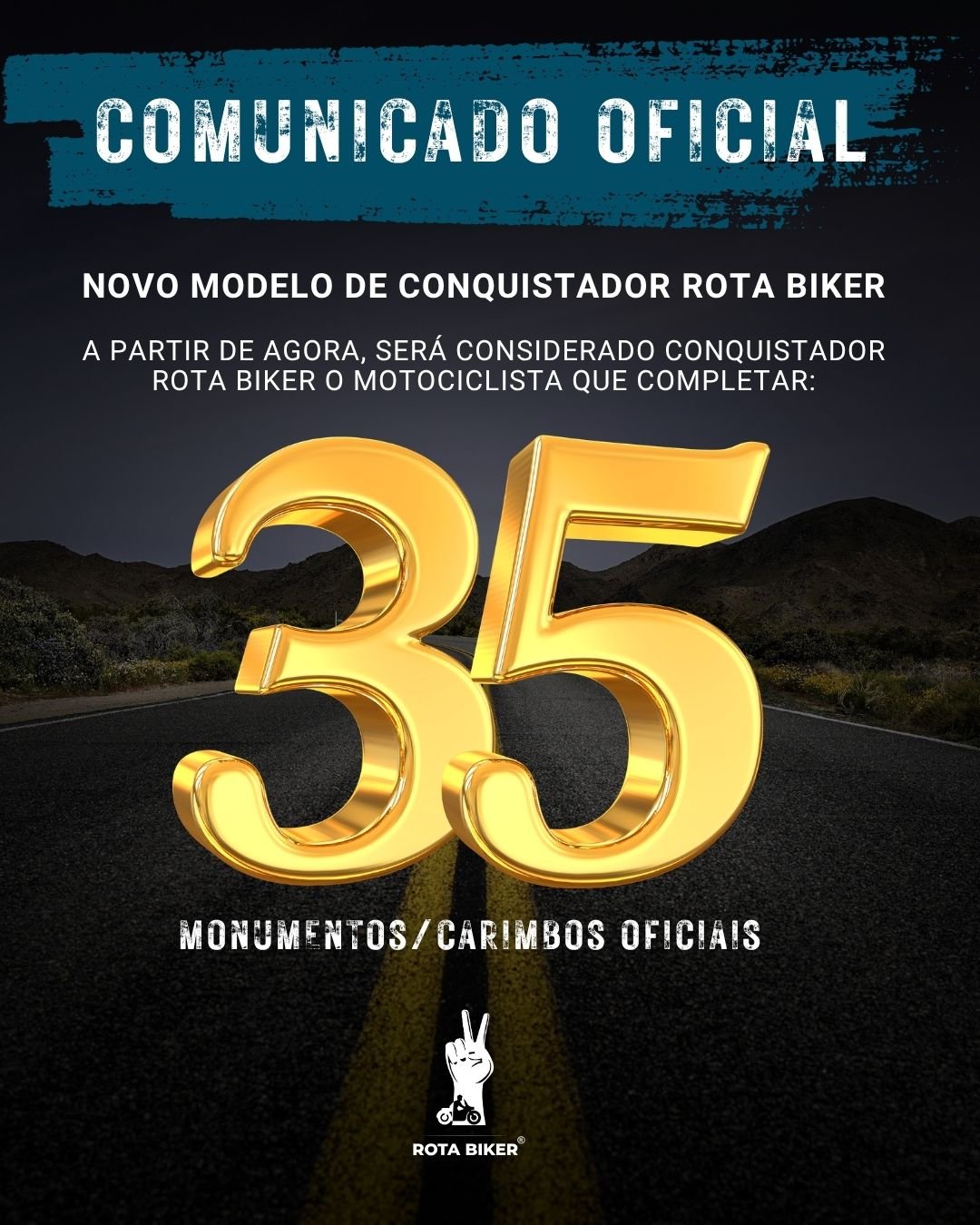 Comunicado Oficial: novo modelo de Conquistador Rota Biker